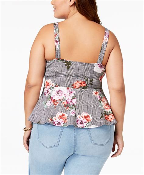 Soprano Trendy Plus Size Peplum Top Macys