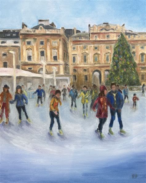 Ice-skating, Somerset House - Riverside Gallery & Framing