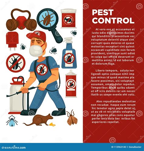 Extermination Or Pest Control Service And Sanitary Domestic Disinfection Vector Flat Design