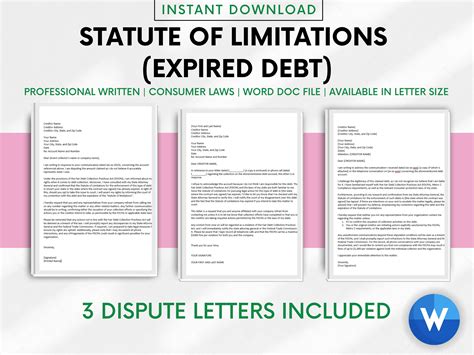 Statute Of Limitations SOL Expired Debt Credit Dispute Letter Template