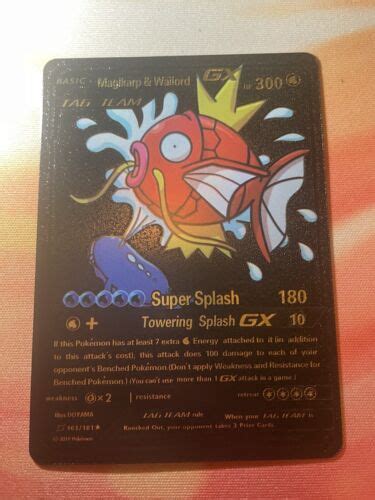 Magikarp Wailord Gx Black Foil Fan Art Pokemon Card Ebay