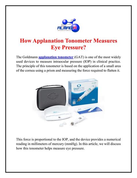 How Applanation Tonometer Measures Eye Pressure By Jhon Goodwin Issuu