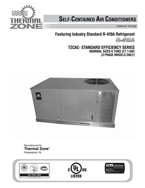 PDF SELF CONTAINED AIR CONDITIONERS Thermal Zone 5 Calculate Net