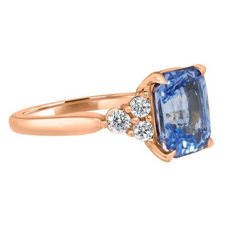 Radiant Light Blue Sapphire Ring in Rose Gold | Sapphire Engagement ...