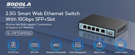 SODOLA 6 Port 2 5G Web Managed Switch 1 10G SFP Slot 5 X 2 5G Base T