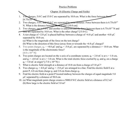 Solved Practice Problems Chapter 18 Electric Charge And Chegg