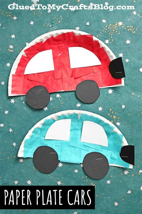 Paper Plate Cars Craft Idea