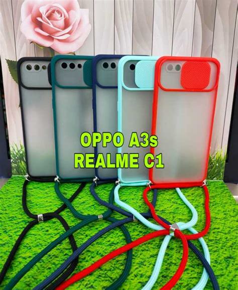 Oppo A3srealme C1 Casing Soft Case Dove Sliding Camera Plus Tali