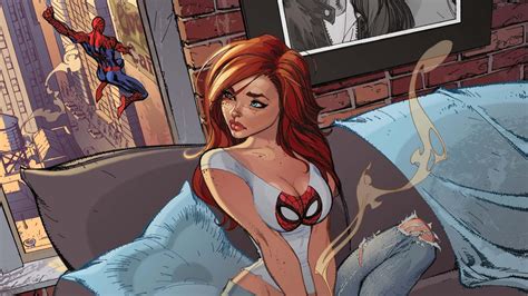 Wallpaper Illustration Anime Cartoon Spider Man Comics Mary Jane