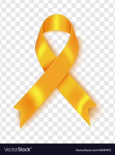 Realistic gold ribbon childhood cancer awareness Vector Image