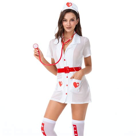 Pcs Flirty Adult Nurse S Uniform Stretchy Cosplay Lingerie Costume Toy Stethoscope Set N