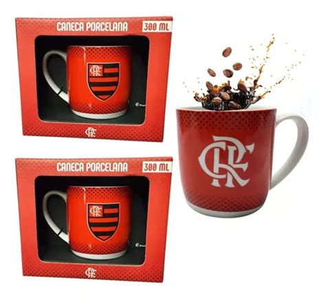 Conjunto Un Caneca Porcelana M Crf Time Flamengo Oficial Frete Gr Tis