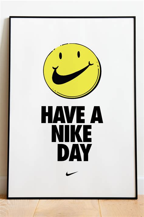 Have A Nike Day Poster Nike Smiley Wall Art Print Poster Original