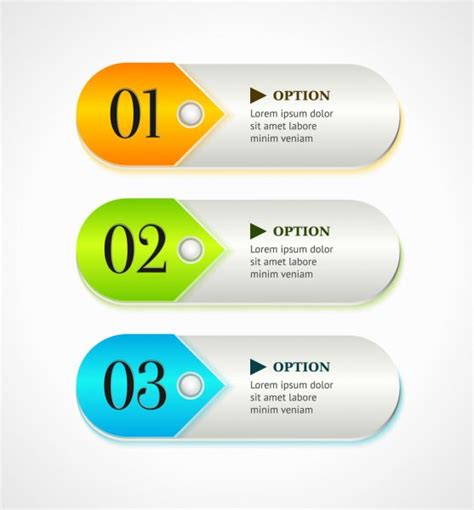 Horizontal Colorful Options Banner Template Vector Illustration Stock