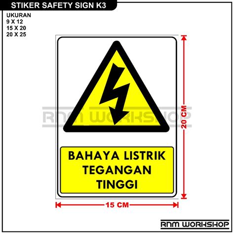 Jual STIKER SAFETY SIGN RAMBU K3 BAHAYA LISTRIK TEGANGAN TINGGI