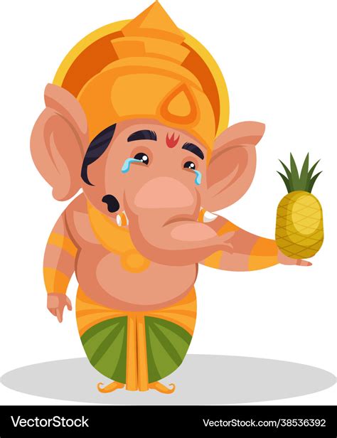 Lord ganesha cartoon character Royalty Free Vector Image