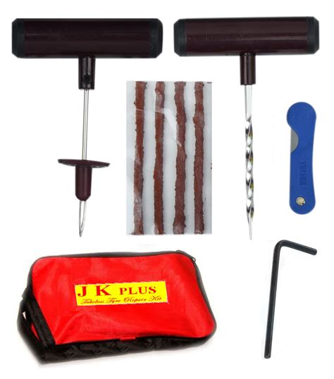 Buy Bike And Car Tubeless Tyre Puncture Plug Repair Kit Cutter With