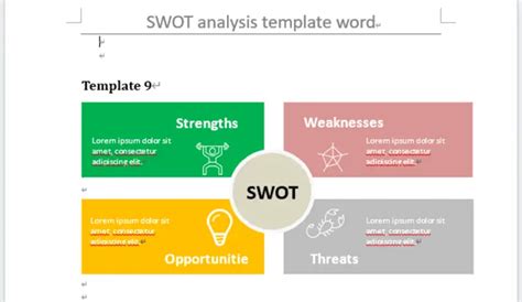 SWOT Analysis Template Word - Free PowerPoint Template