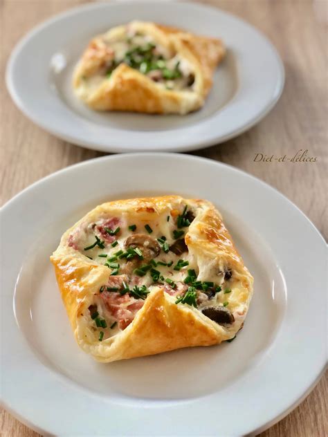 Feuilletés au jambon et champignons Diet Délices Recettes dietétiques