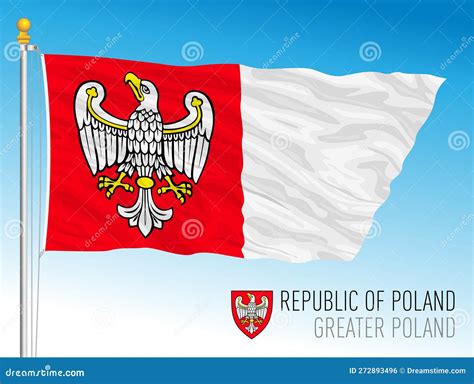 Greater Poland Regional Flag, Poland Stock Illustration - Illustration of insignia, pennant ...