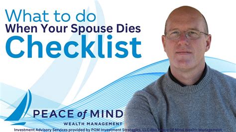 What To Do When Spouse Dies Checklist Youtube