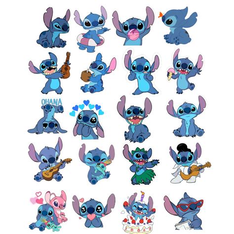 Adesivos Stitch 20 Unidades Lilo Stitch Disney Caderno Filme Desenho