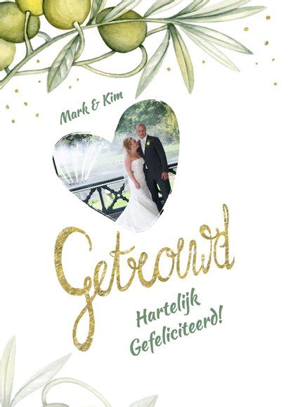 Felicitatie Huwelijk Olijftak Kaartje Go