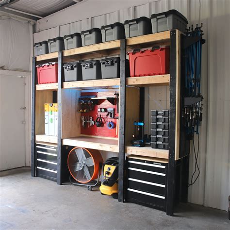 Diy Garage Storage Shelvesworkbench — Jonny Builds