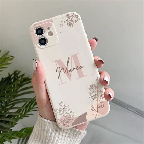 Funda De Tel Fono Personalizada De Estilo Simple Con Flores Para Apple