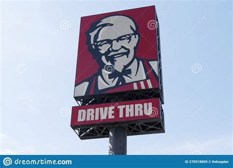 Outdoor Pole Billboard with Logo KFC Brand with Message Drive Thru ...