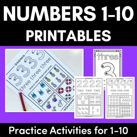 Free Math Worksheet Kindergarten Numbers 1 10 Download Free Math