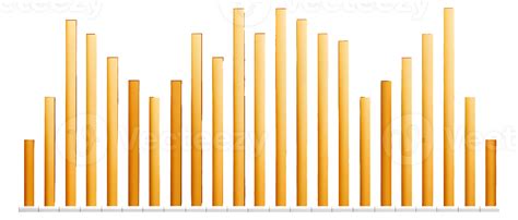 Yellow Bar Chart Illustration Isolated On Transparent Background