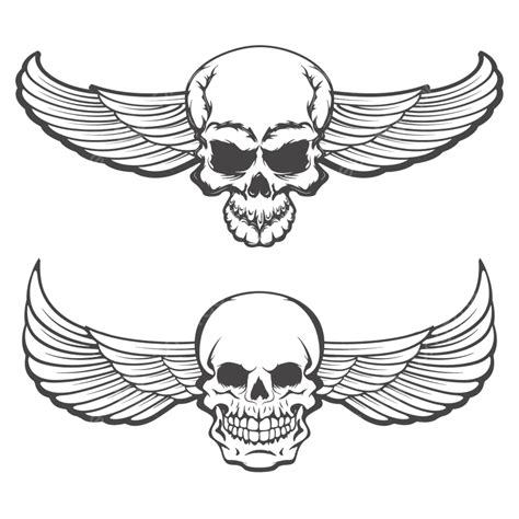 Winged Skull Clipart Png Images Skulls With Wings Vector Skull Skull Drawing Skull Sketch