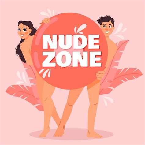 Konsep Zona Nude Kartun Vektor Gratis