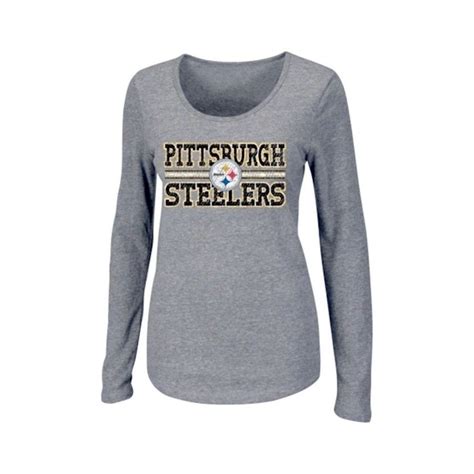 Pittsburgh Steelers Nfl Majestic Womens Coin Toss Iii Long Sleeve Tri