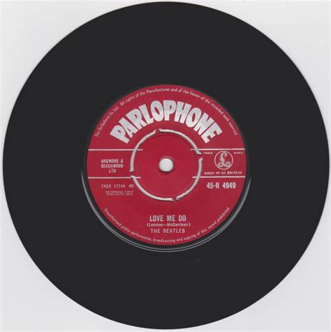 The Beatles – “Red Parlophone” 1st Pressing Debut Single “Love Me Do ...