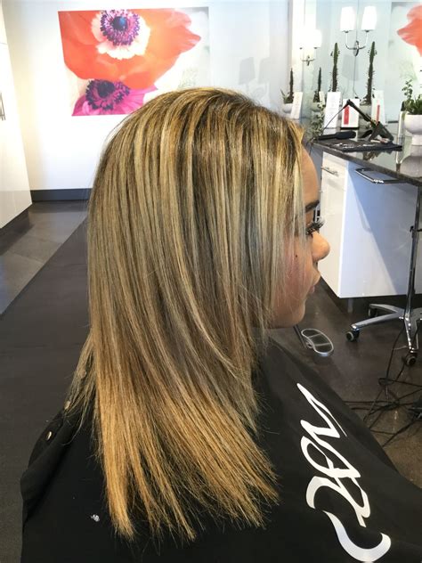 Dimensional Blonde Highlights On Dark Brown Hair Blending Highlights