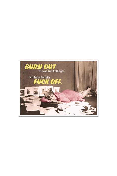 Postkarte Spruch Humorvoll Burn Out Ist Was F R Anf Ger