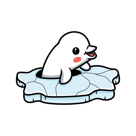 Cute little beluga whale cartoon 10807967 Vector Art at Vecteezy