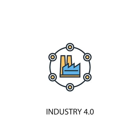 Premium Vector Industry 4 0 Concept 2 Colored Line Icon Simple