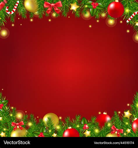 Merry Christmas Banner With Borders Royalty Free Vector