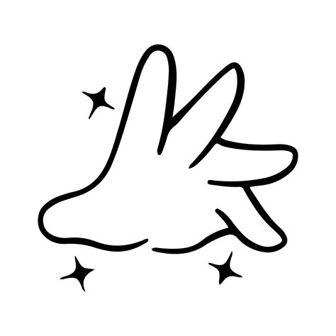 Kawaii Hand Gestures Sign and Symbol Isolated In White Background. Cute ...