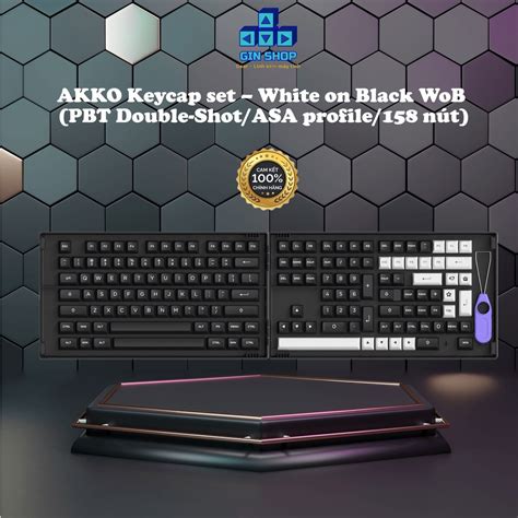 N T B N Ph M Akko Keycap Set White On Black Wob Pbt Double Shot Asa