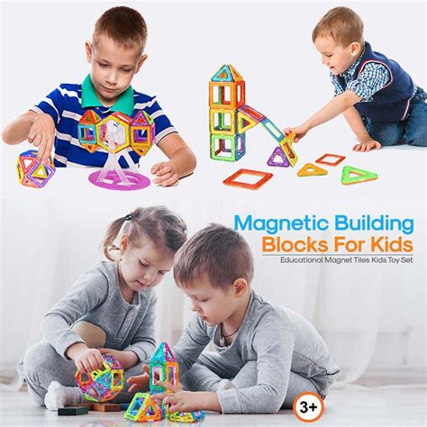 Blocos De Construção Magnéticos Brastoy 68 Peças Brinquedos