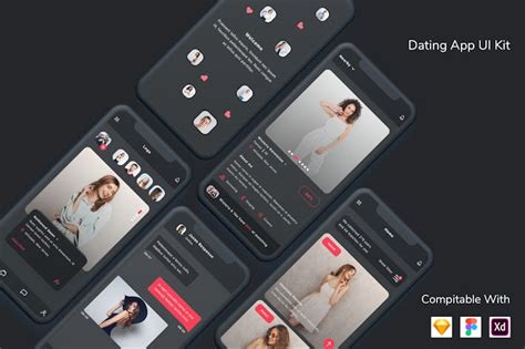 Dating App Ui Kit Dark Mode By Betush On Envato Elements