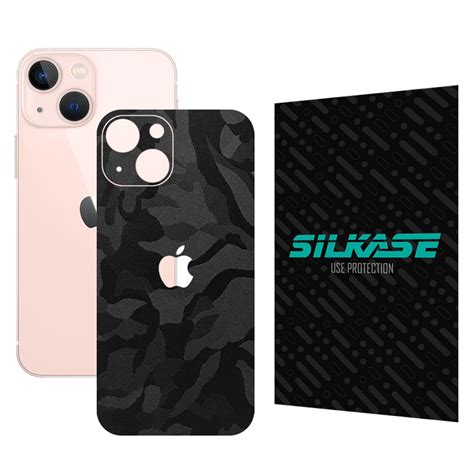 Folie Skin SILKASE Pentru IPhone 13 Camo Negru Protectie Spate