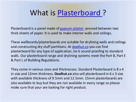 Dealhut - Cheap plasterboard Types & Uses