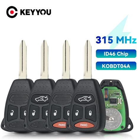 KEYYOU 2 3 4 D Meler 315Mhz ID46 Uzaktan Anahtar Dodge Chrysler Jeep I