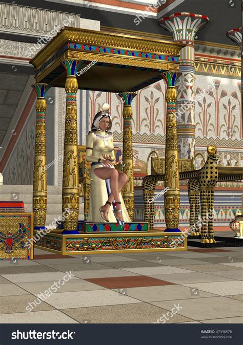 Queens Throne Egyptian Queen Sits On Stock Illustration 47396578 - Shutterstock