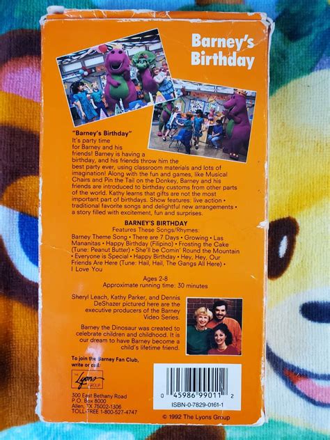 Barney Barneys Birthday Vhs 1992 Barney Grelly Usa